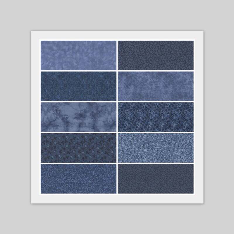 Floral fabric applique navy-blue top