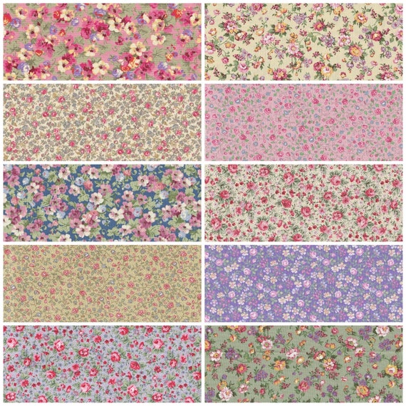 18 x 22 Fat Quarters Quilting Cotton Fabric Bundles for Sewing, 8 PCS  Pink Floral