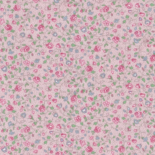 100% Cotton Fabric By the Yard - Light Pink Country Floral Calico Print, Quilting Sewing & Craft Projects, Cut from Bolt, 36" x 44"