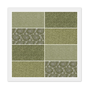 Fat Quarter Bundle - 100% Cotton Fabric, Lot of 8 Colors of Green, 4 Prints 2 Each, Quilting Sewing & Craft Projects, 18&quot; x 22&quot;