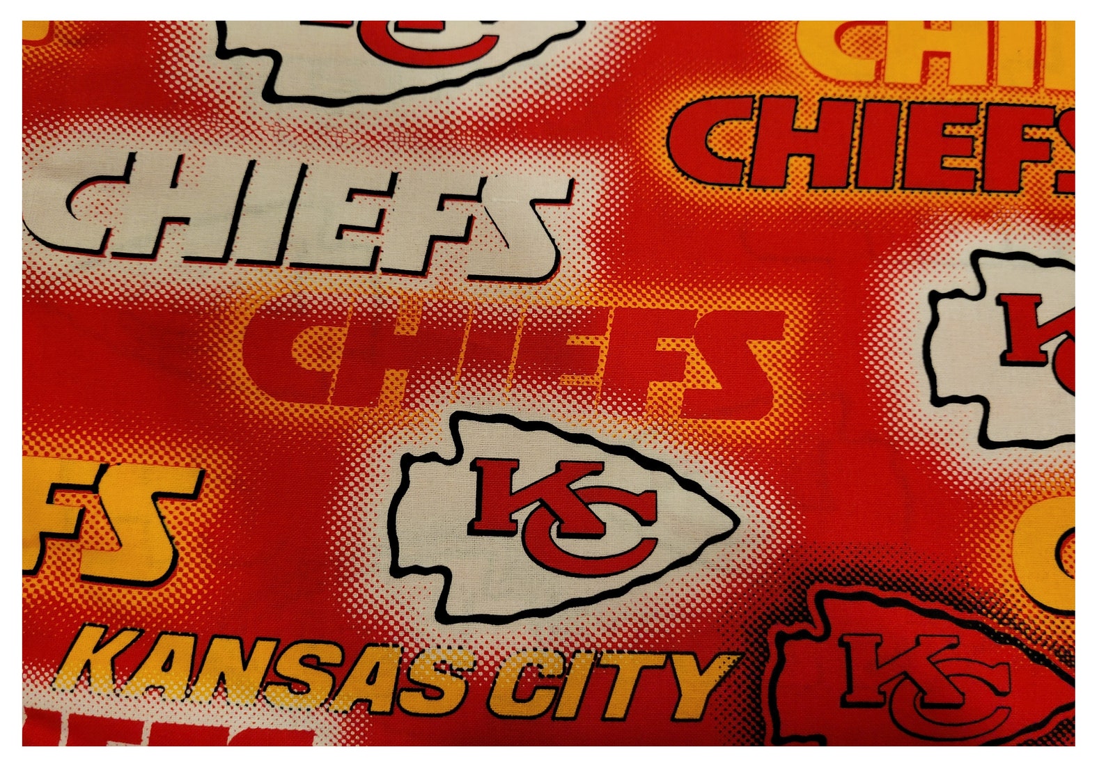 Red Dot Kansas City Chiefs Fabric by the Yard Cotton Fabric Etsy