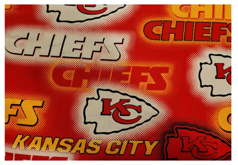 Red Dot Kansas City Chiefs Fabric by the Yard Cotton Fabric Etsy