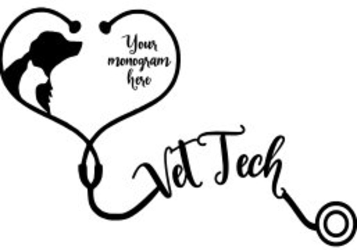 Veterinary Technician Window Decal VINYL vet Tech Monogram Etsy Australia