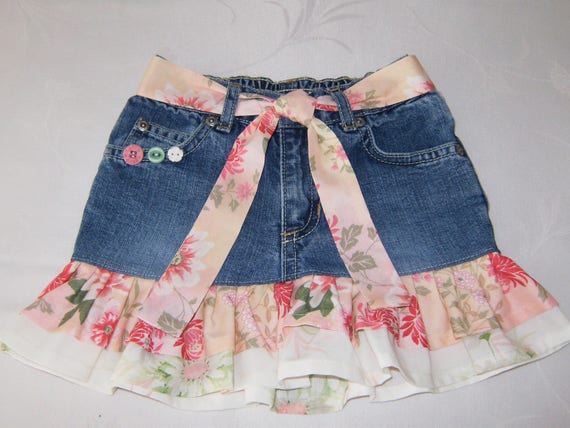 denim skirt with tie belt