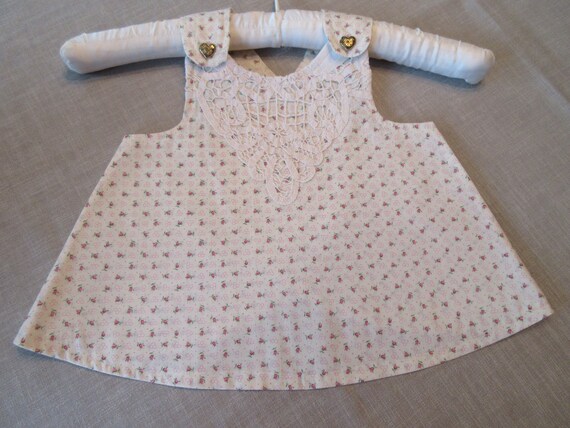 Baby Wrap Dress Size 6 8 Months Upcycled Tablecloth Baby Dress