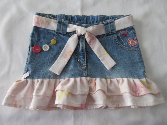 denim skirt with tie belt