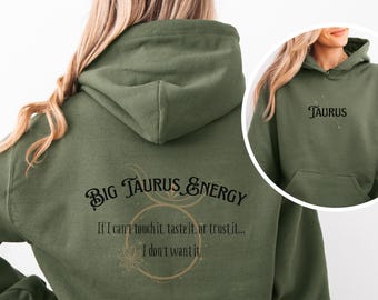 Sudadera con capucha del zodiaco Tauro, gran energía de Tauro, signo de tierra
