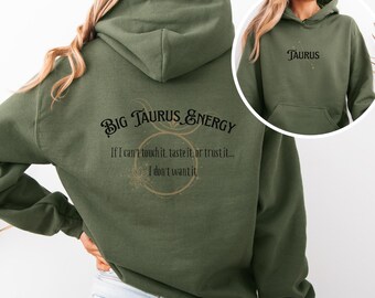 Sudadera con capucha del zodiaco Tauro, gran energía de Tauro, signo de tierra