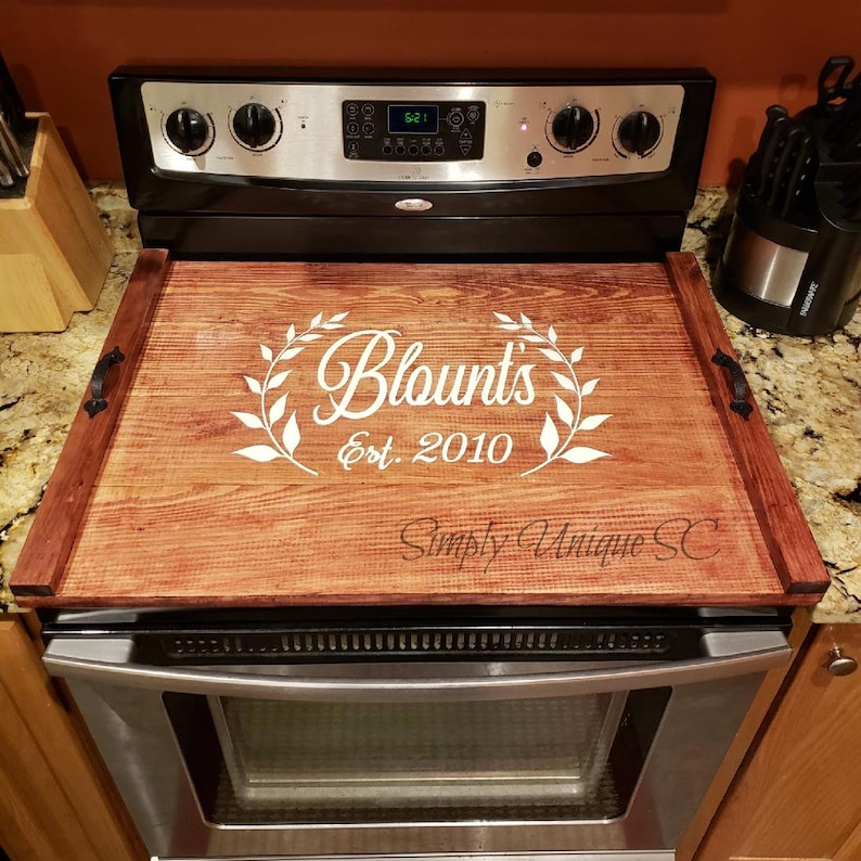 Custom Noodle Boards, Custom Wooden Stove Cover Personalized, Wooden