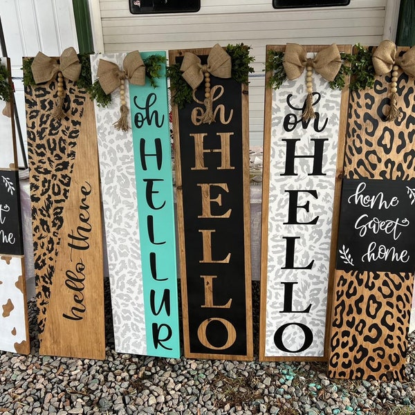 Porch Leaner, Welcome porch sign, Front Door Sign,Tall leaning porch sign, Door leaner, Outdoor Porch Sign, Rustic Porch Sign