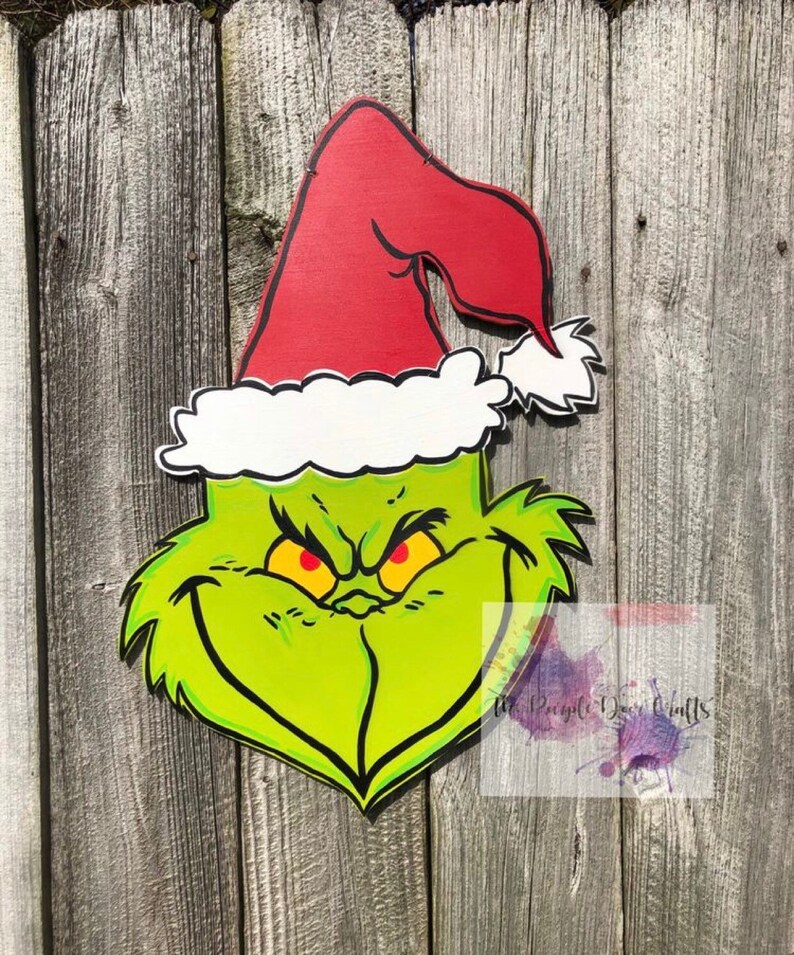 Christmas Decor Grouch Christmas Door Hanger