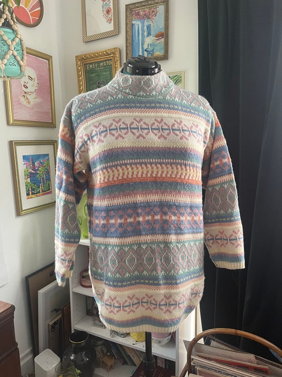 Vintage pullover sweater chunky pastel - image 5