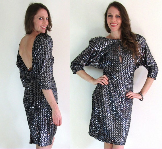 sequin batwing dress