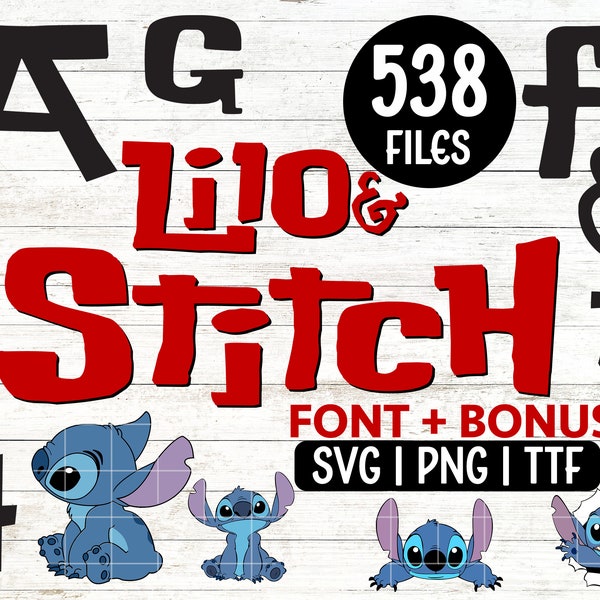 Lilo And Stitch Font SVG TTF, Stitch Cut File, Stitch SVG