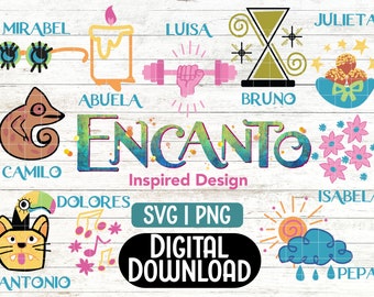 Encanto svg, Bundle Encanto svg, Familia Madrigal Movie PNG, Birthday svg, cut files for cricut silhouette, Familia Madrigal Symbols SVG