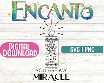Encanto Candle Svg Encanto movie Magic Candle Svg Instant Digital Download Cut File SVG PNG JPG Cricut Silhouette You Are My Miracle