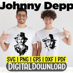 Johnny Depp SVG | Johnny Depp Face Silhouette for Cricut, Cutting ...
