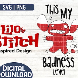 Stitch badness level svg, Lilo y Stitch sticker,Stitch svg, studio3, png, Stitch Cricut FIle