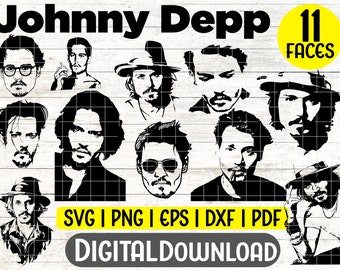 Johnny Depp SVG | Johnny Depp Face Silhouette for Cricut, Cutting Machines or Screen Print