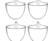4pcs pack large opening planter bowl glass wall vase wall mounted succulents air plants holder art wall garden wall decoration