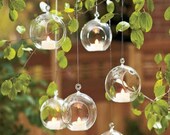 Pack of 6/12/18/24 Yellow Flicker Led Flameless Tealight Candles 8 CM Hanging Orb Terrariums for Wedding Decor or Garden Parties