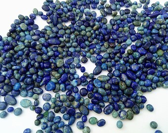 Lapis Lazuli Small Stones 2-5mm Lazuli Gemstone Pebbles Chips for Fish Aquarium Terrarium Decoration, Crafts, Jewelry Making Supplies