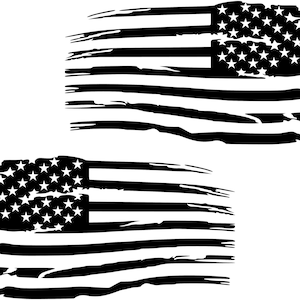 Distressed American Flag Pair Premium Vinyl Decal