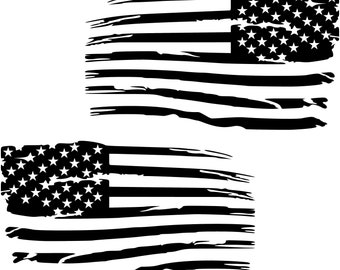 Distressed American Flag Premium Vinyl Decal | Etsy