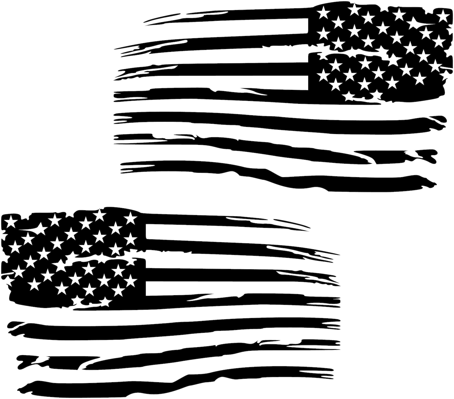 Distressed American Flag Pair Premium Vinyl Decal - Etsy