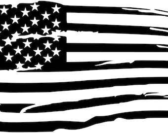 Distressed American Flag Vinyl Decal - Oracal 651