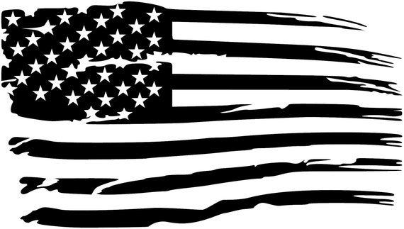 Distressed American Flag Premium Vinyl Decal Etsy
