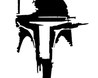 Distressed Mandalorian Helmet Premium Vinyl Decal