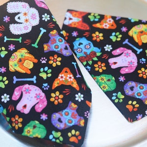 Sugar Skulls Dog bandana, Day of the Dead Bandana for dogs, Colorful Dog Accessories, Pet Accessories, Bandanas, Pet Bandana Colorful image 8