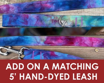 Add a Matching Hand-Dyed Leash To Your Order. Dog Leash, Fabric Dog Leashes, Puppy Leash