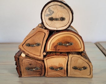 Artisan wood, From Firewood to Treasure – Handcrafted Log Box with Hidden Drawers & Earring Holder