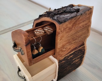 Aspen & Pear Firewood Box – Handmade Drawer Set with Hidden Compartment, Cabin, Farmhouse Decor