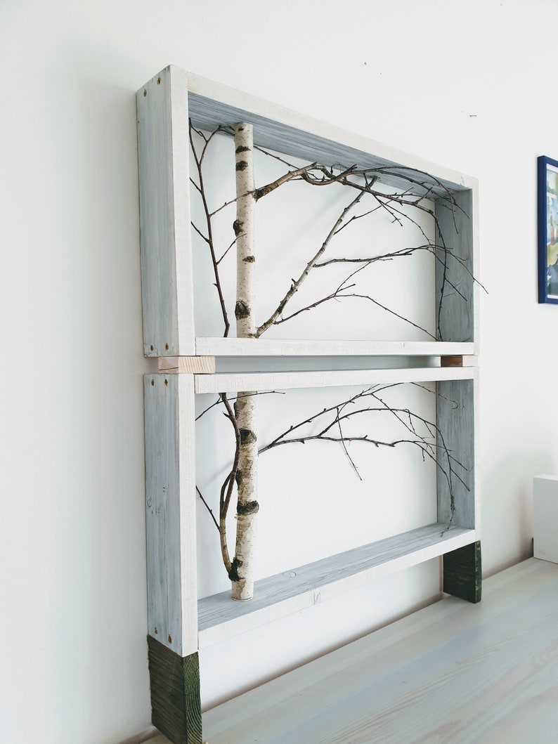 White Birch Tree Wall Art Birch Wall display shelf Framed | Etsy