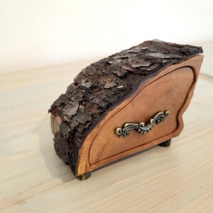 Rustic Log Box From Firewood With Bark, Fairy Drawer, Pear Wood ...