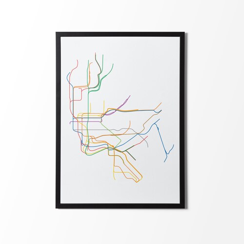 Minimalist Subway New York City Nyc Mta Graphic Print Line - Etsy