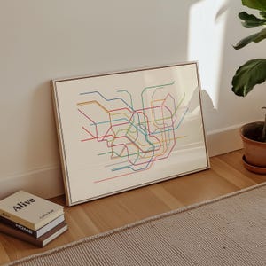 minimalist tokyo metro | japan subway train map line wall art minimal print poster