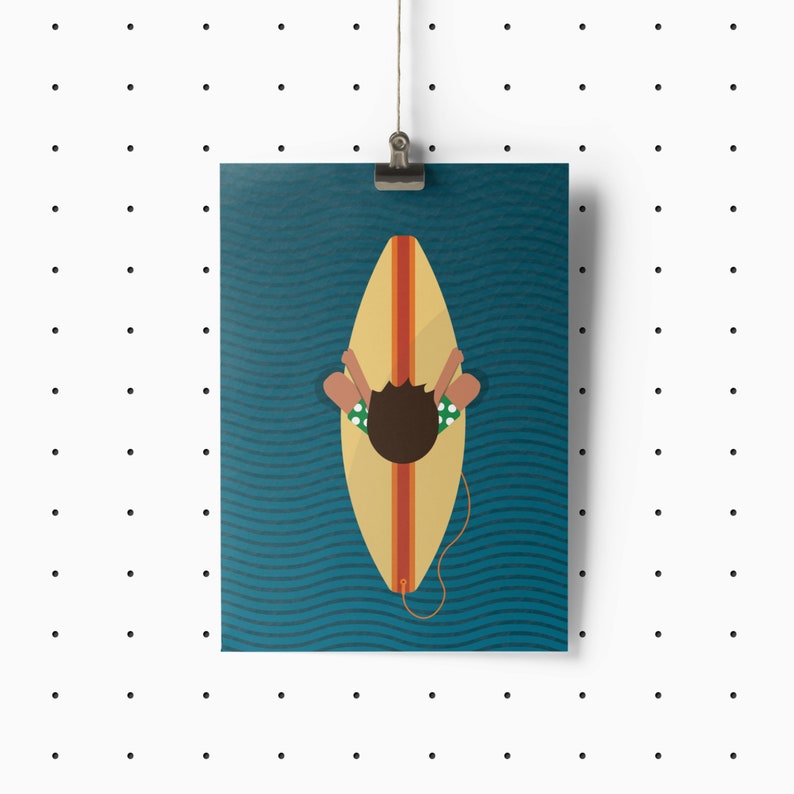 graphic print ocean waves vector aerial surfing