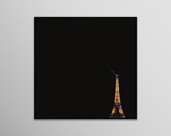 mini eiffel tower | paris france tour eiffel sparkling nighttime photography print wall art