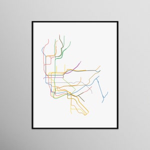 minimalist subway print | new york city nyc mta map line wall art minimal