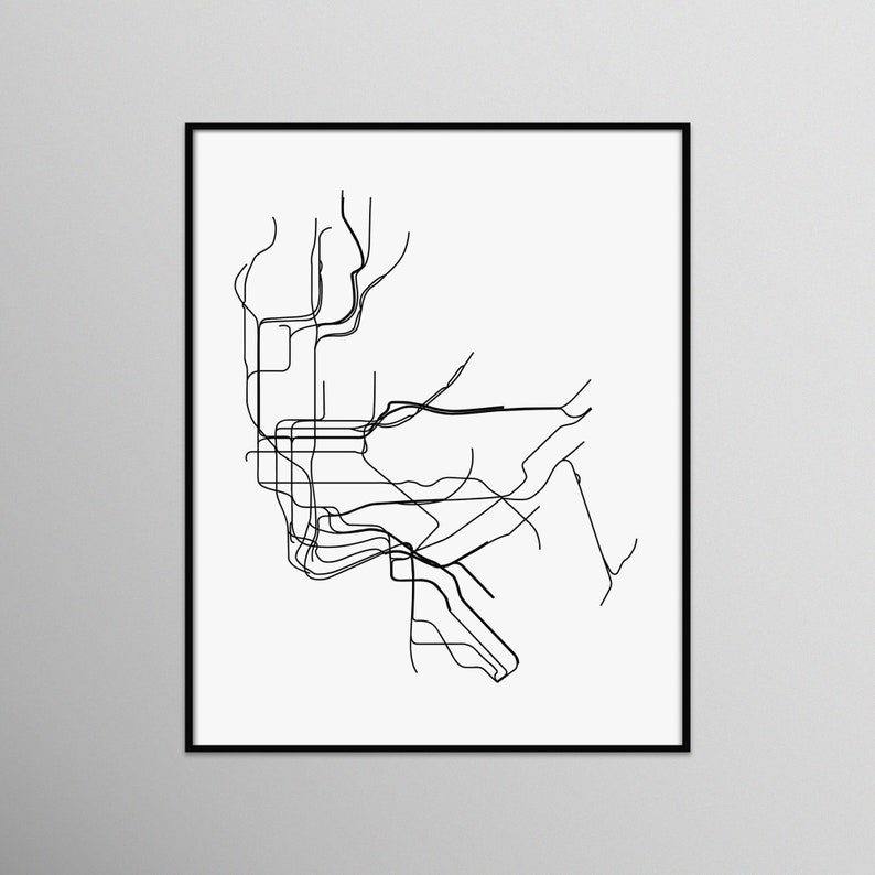 Minimalist Subway New York City Nyc Mta Graphic Print Line - Etsy