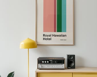 ロイヤルハワイアンホテル | 11 x 14 水彩画のサイン入りプリント
