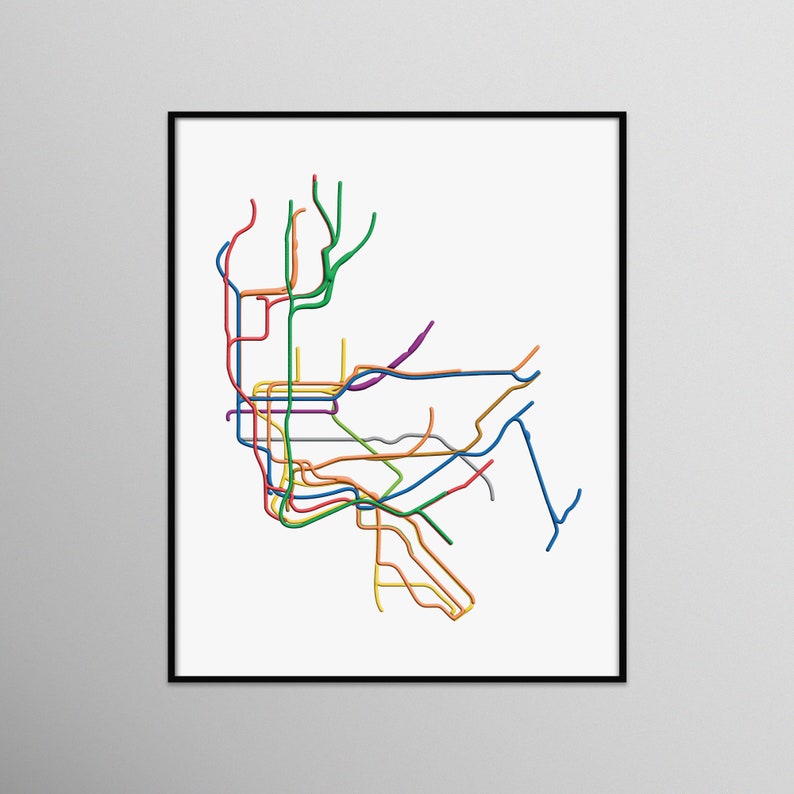 Minimalist Subway New York City Nyc Mta Graphic Print Line - Etsy