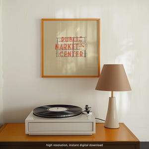 pike place market sign (digital download) | seattle washington pacific northwest pnw retro graphic print
