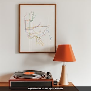 minimalistische U-Bahn (digitaler Download) | New York City NYC MTA Subway Map Wandkunst Linie Kunst