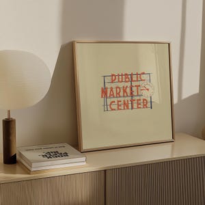 pike place market sign | seattle washington pacific northwest pnw illustration graphic print