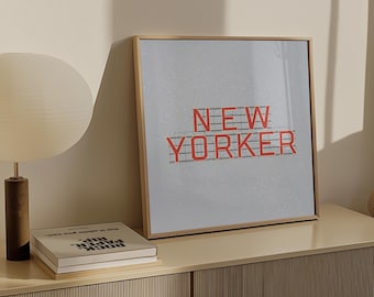 Impresión del cartel neoyorquino / Hotel Manhattan icónico de la ciudad de Nueva York, póster minimalista cuadrado